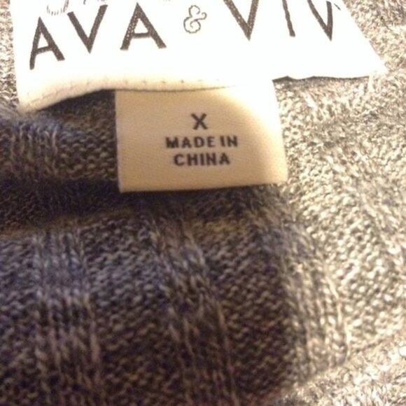 AVA & VIV Gray Marled Lightweight Ribbed Fall Sweater Plus 14W X 1X NEW - Picture 5 of 5